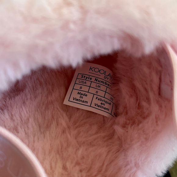 UGG Koolaburra Fuzz’n Slipper Slides Pink/White - Picture 5 of 8